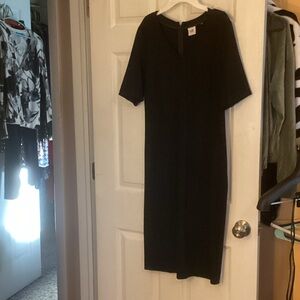 CAbi Classic Black Midi Dress